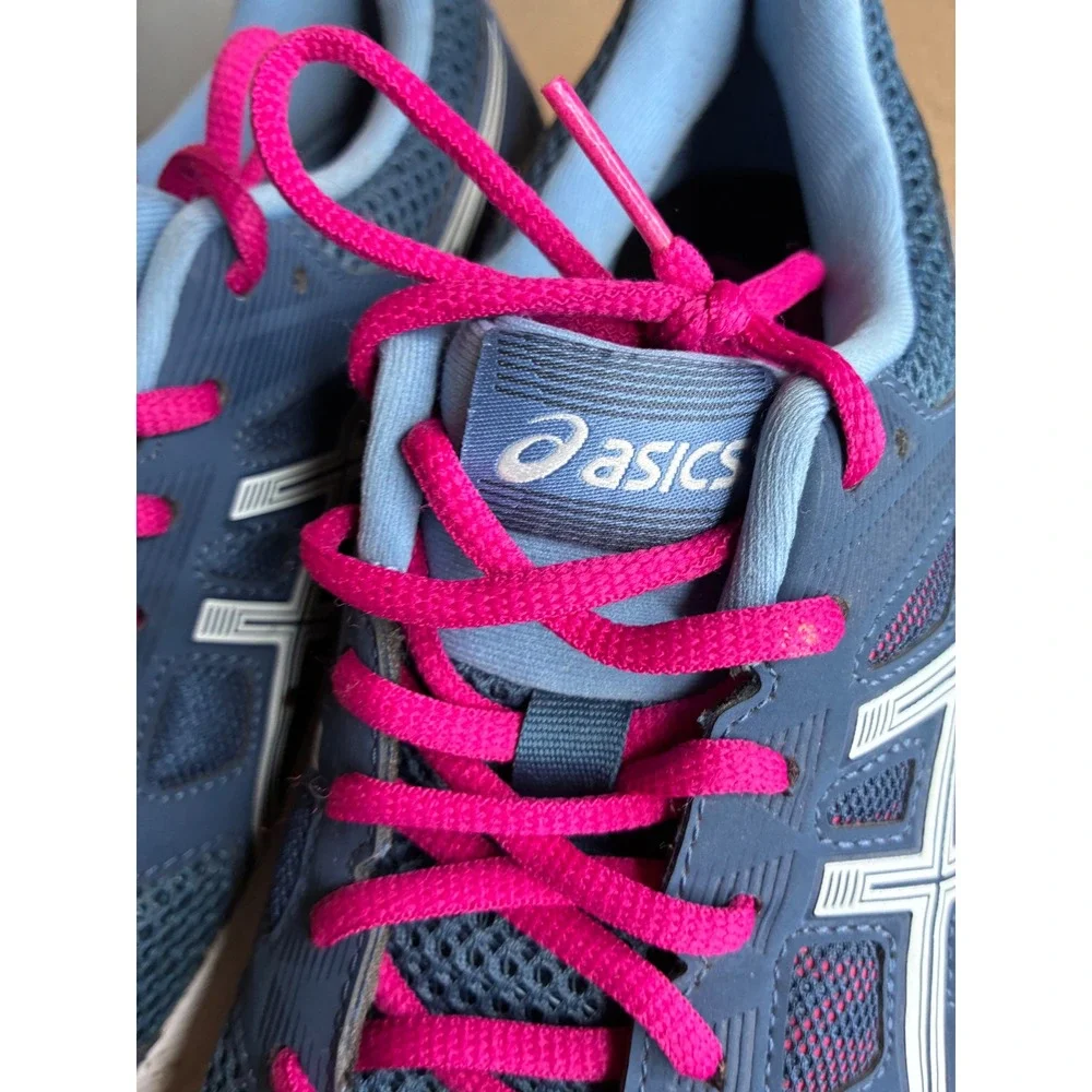 Asics Gel-Contend 5 Womens Blue Pink Running Shoes 1012A234 Size 8